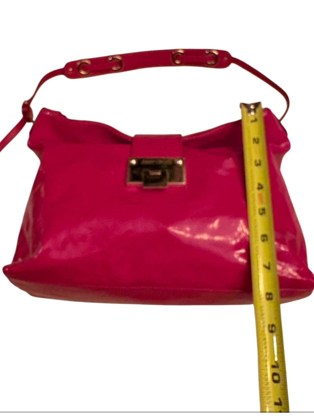 Jimmy Choo Red Rachel Red Patent Leather Shoulder bag - Picture 8 of 12